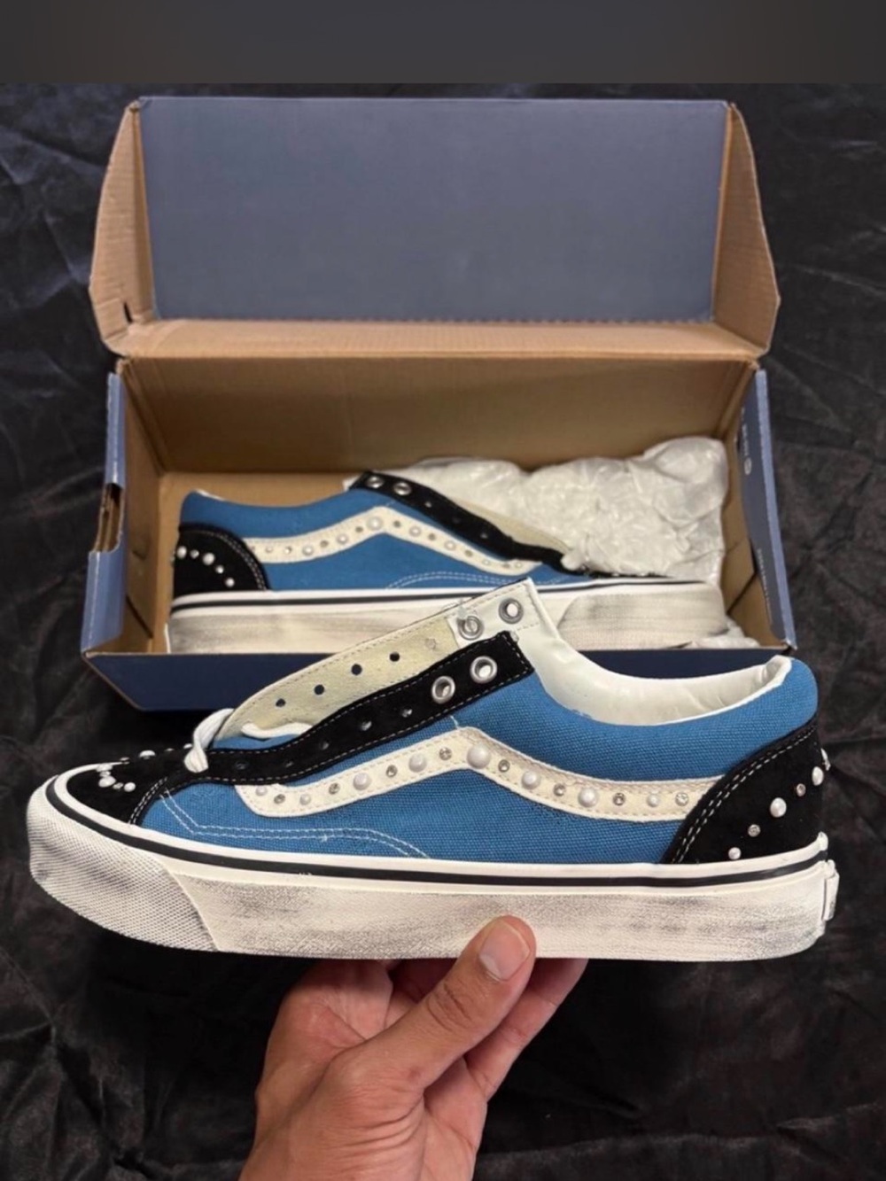 Pearlized Blue Vans